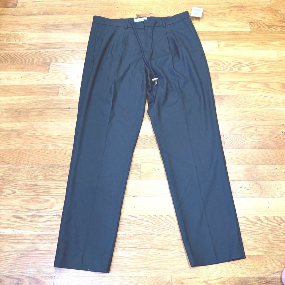 Highline Collective Mens Black Pleated Drawstring Trousers Size Medium NWT
